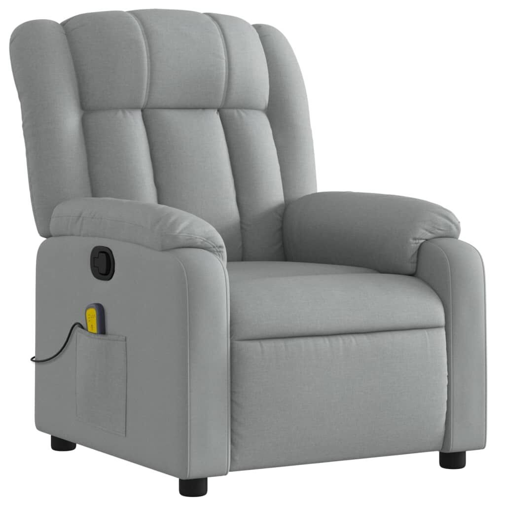 Massage Recliner Chair Light Grey Fabric Price