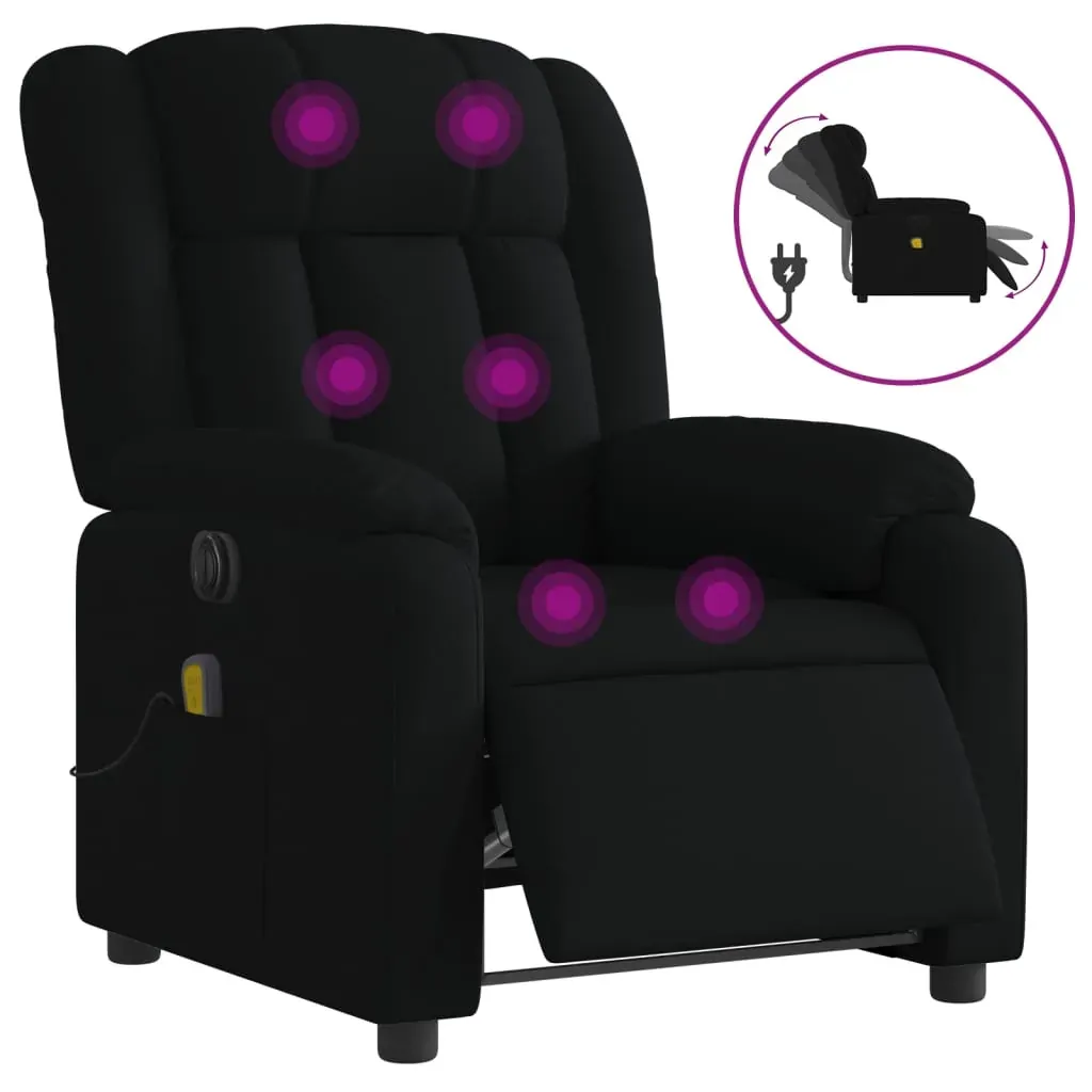 Electric Massage Recliner Chair Black Fabric Price