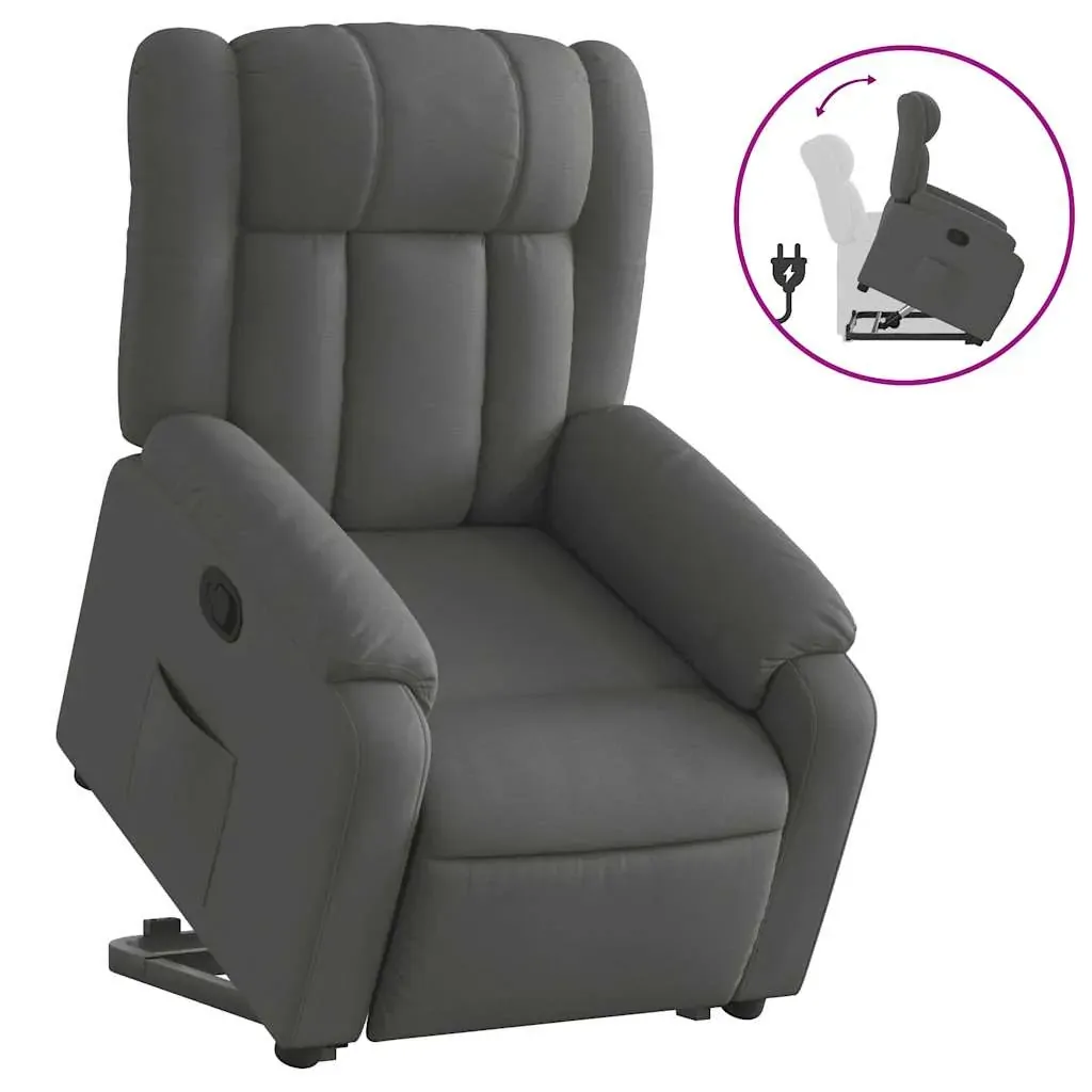 Stand up Massage Recliner Chair Dark Grey Fabric Price