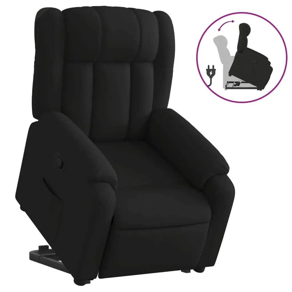 Stand up Massage Recliner Chair Black Fabric Price