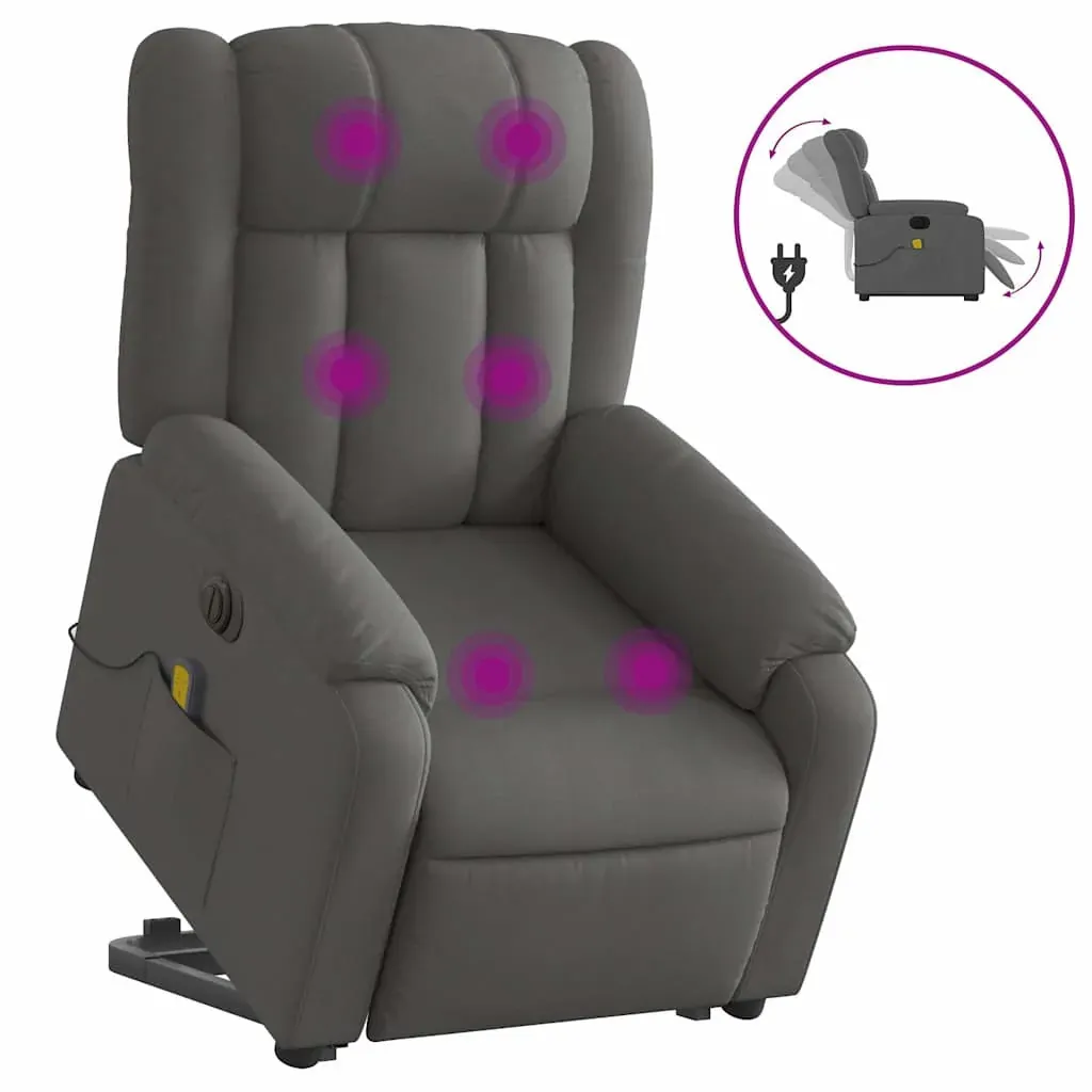 Electric Stand up Massage Recliner Chair Dark Grey Fabric Price