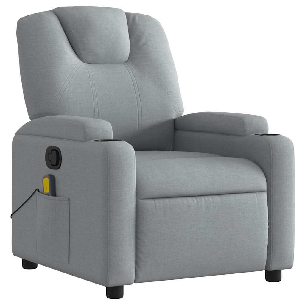 Massage Recliner Chair Light Grey Fabric Price