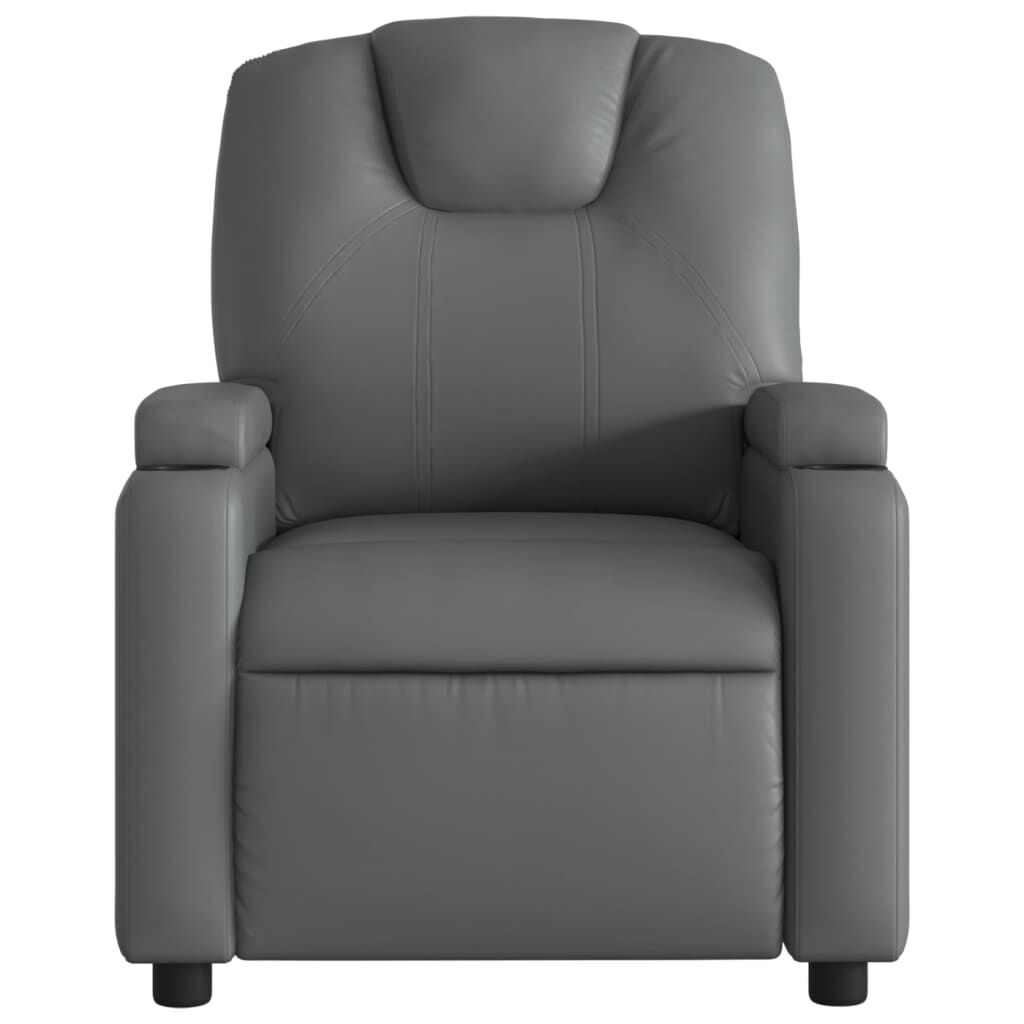 Massage Recliner Chair Grey Faux Leather Price