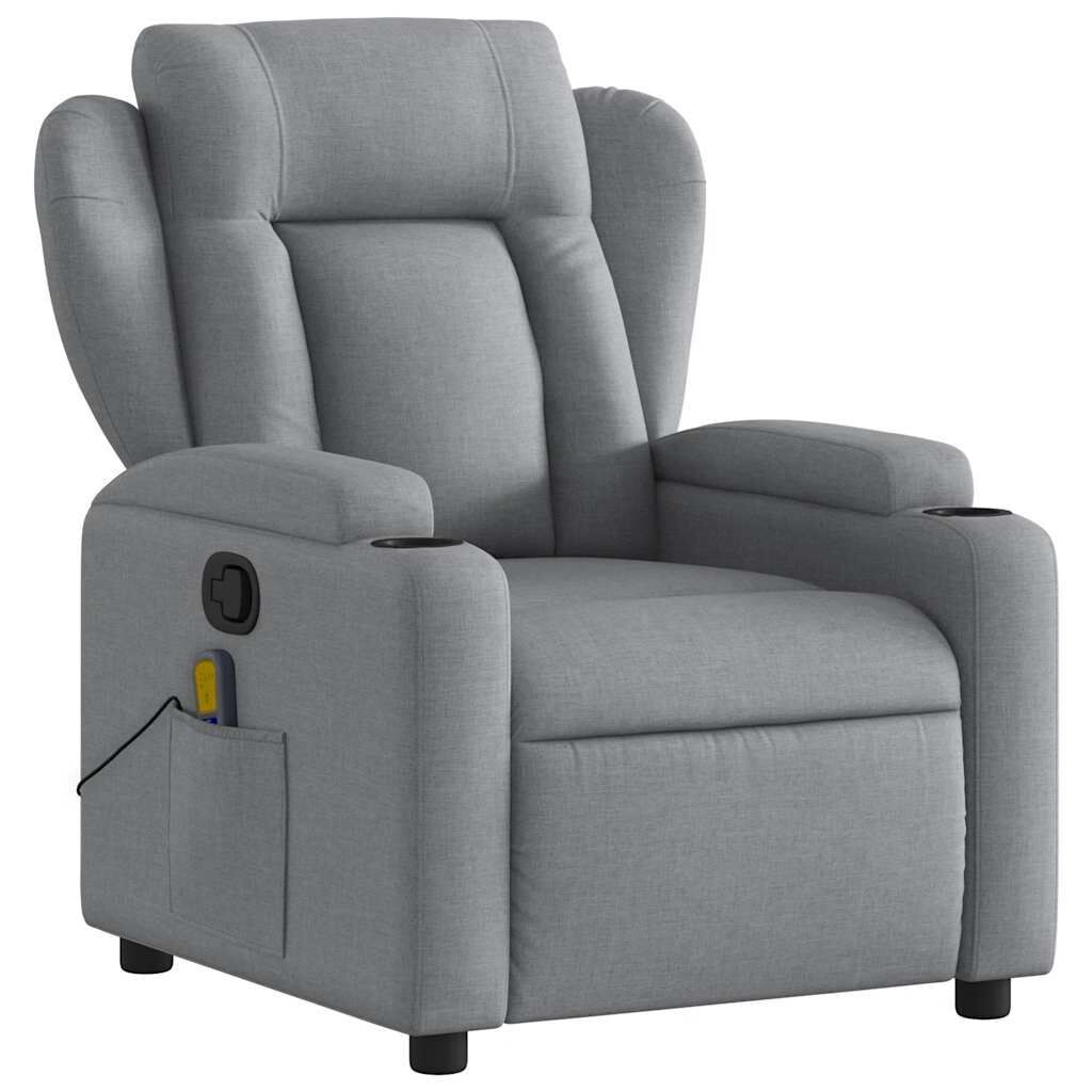 Massage Recliner Chair Light Grey Fabric Price