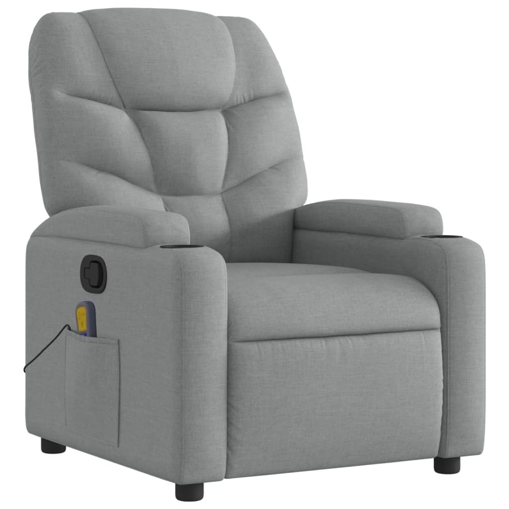 Massage Recliner Chair Light Grey Fabric Price