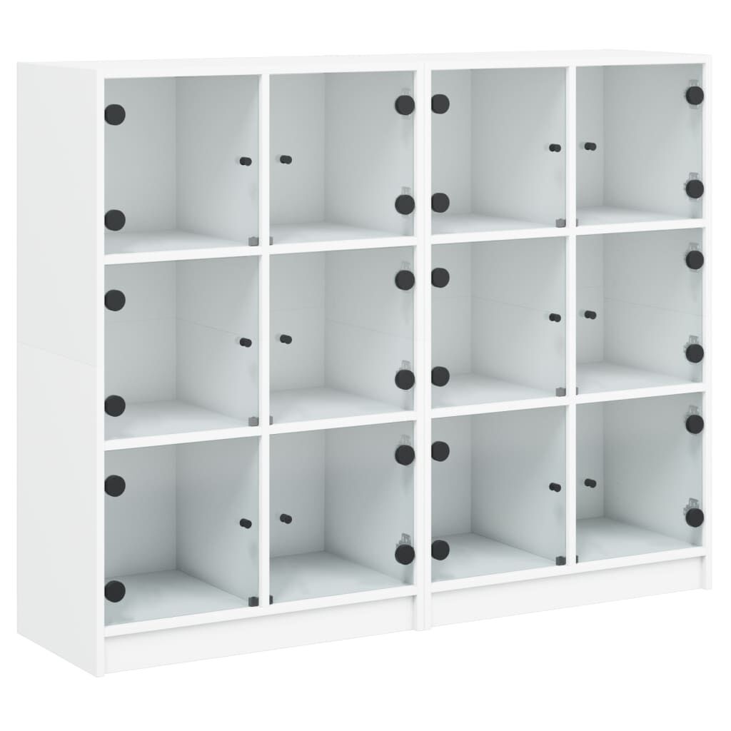 Bookcase with Doors White 136x37x109 cm Engineered Wood Price