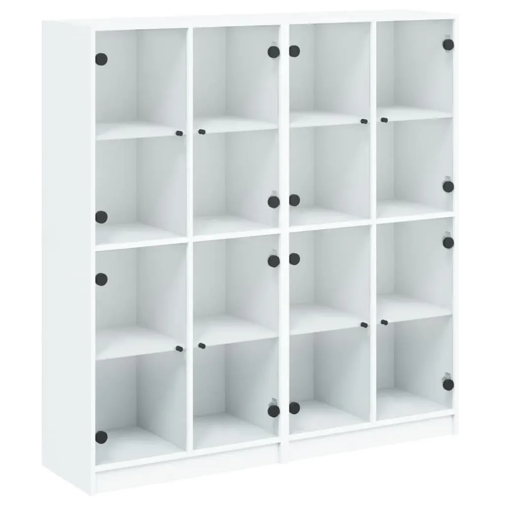 Bookcase with Doors White 136x37x142 cm Engineered Wood Price
