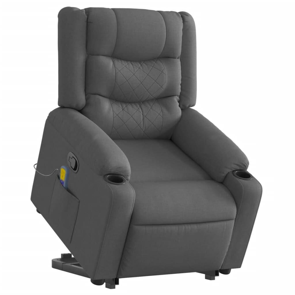 Stand up Massage Recliner Chair Dark Grey Fabric Price