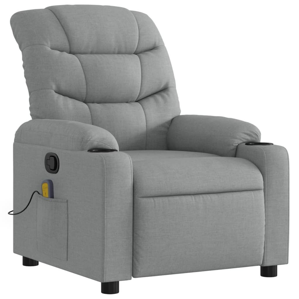 Massage Recliner Chair Light Grey Fabric Price