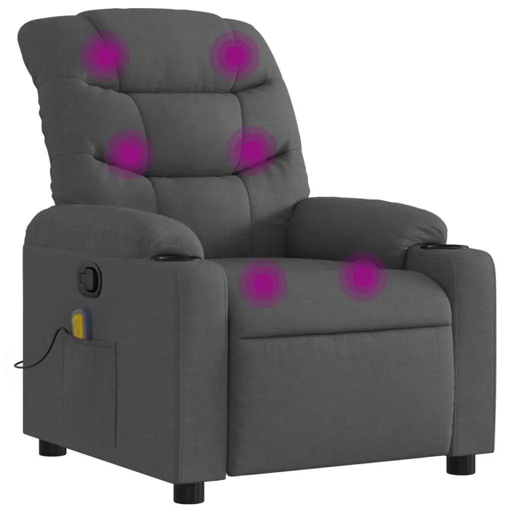 Massage Recliner Chair Dark Grey Fabric Price