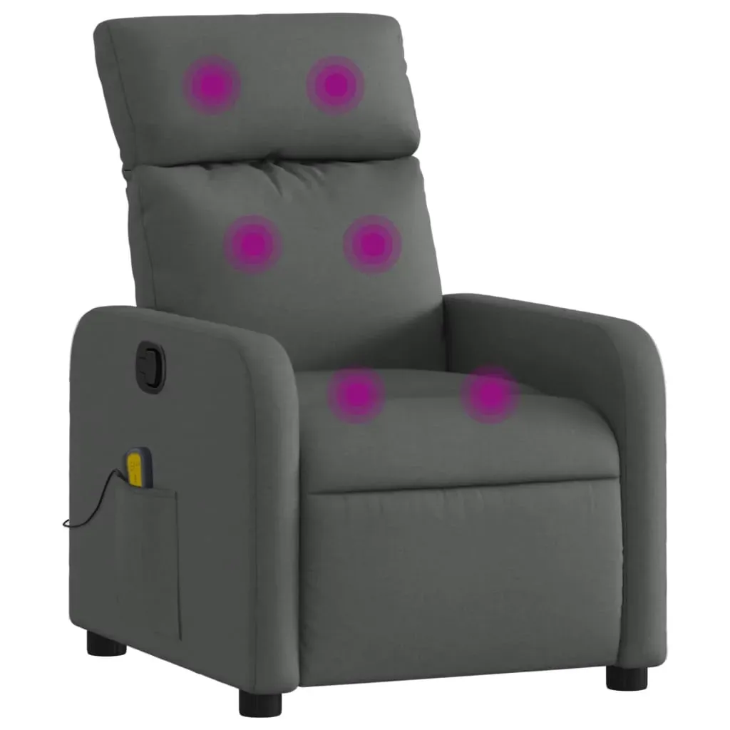 Massage Recliner Chair Dark Grey Fabric Price