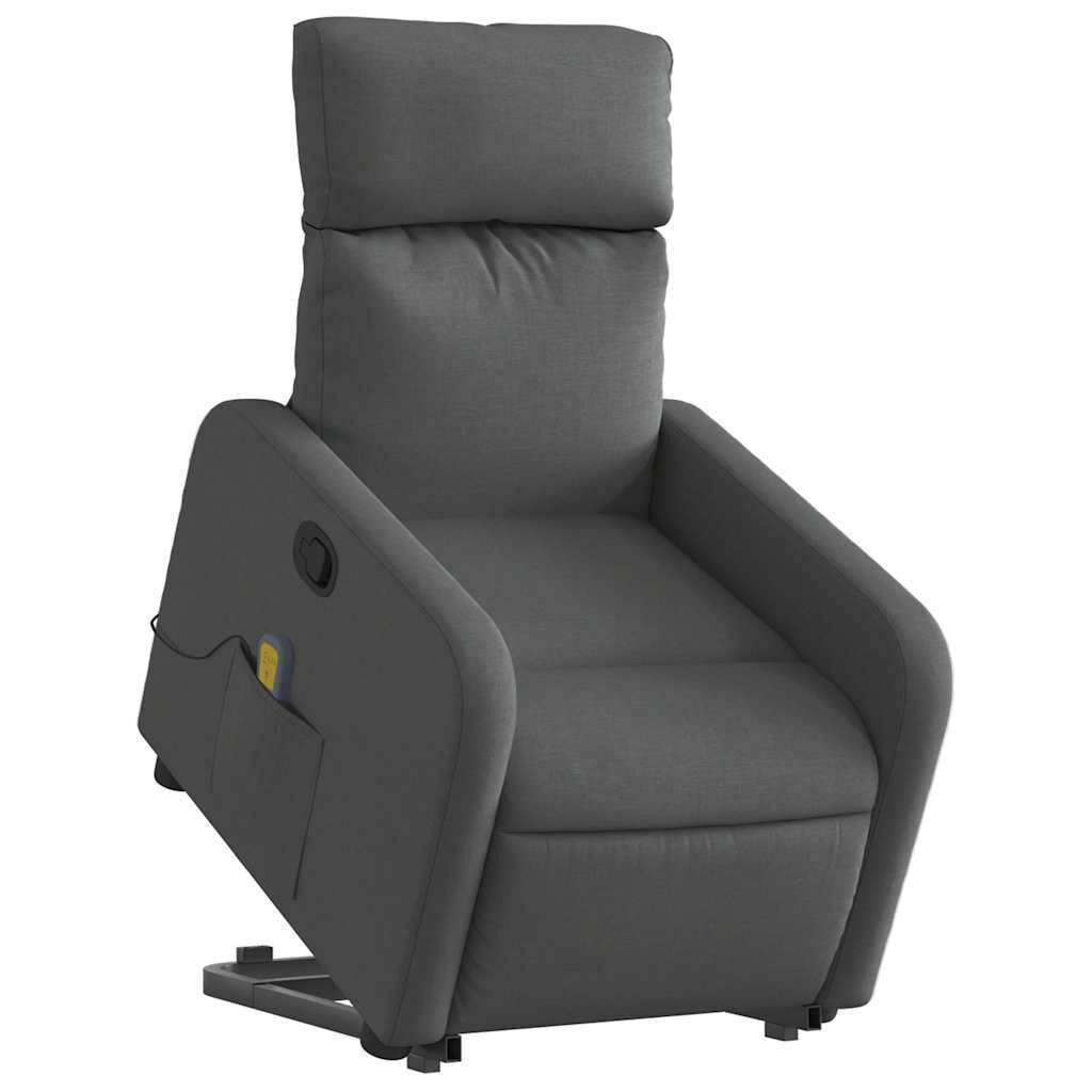 Stand up Massage Recliner Chair Dark Grey Fabric Price