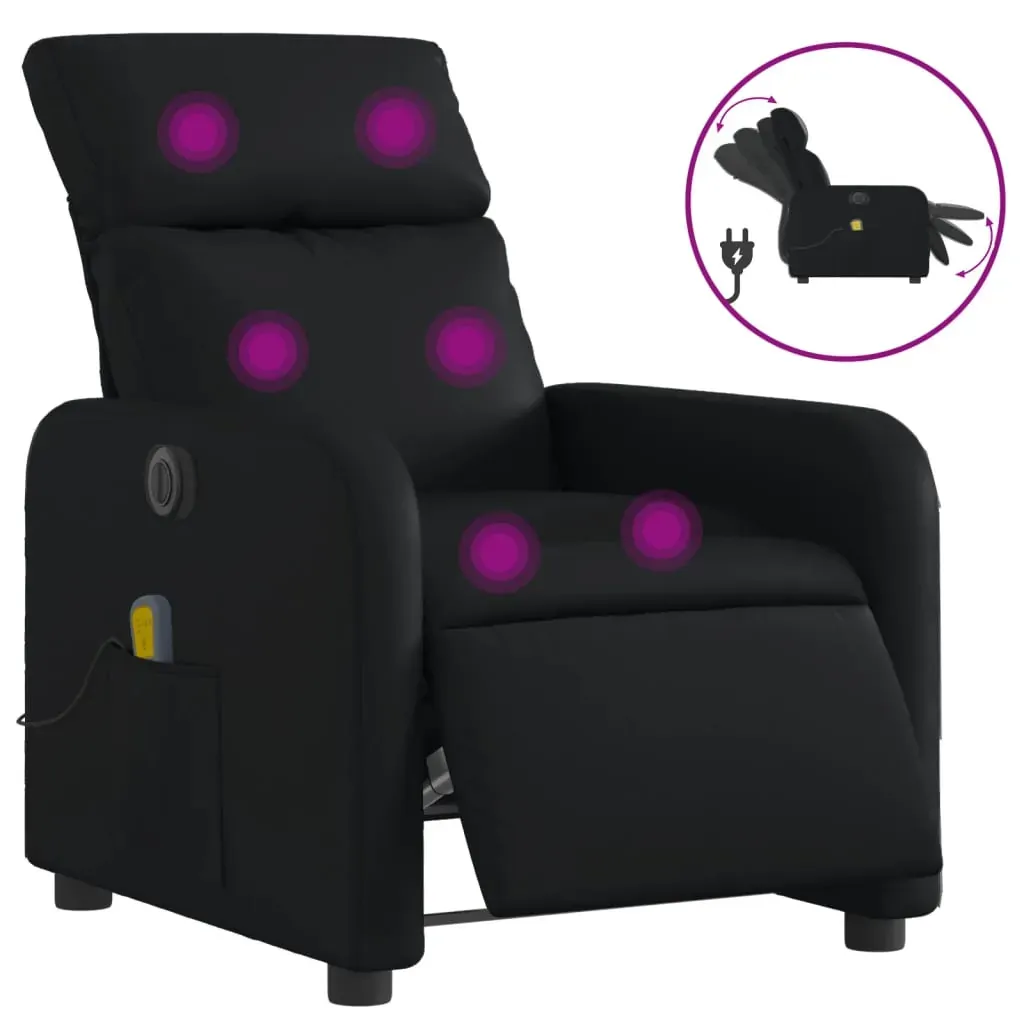 Electric Massage Recliner Chair Black Faux Leather Price