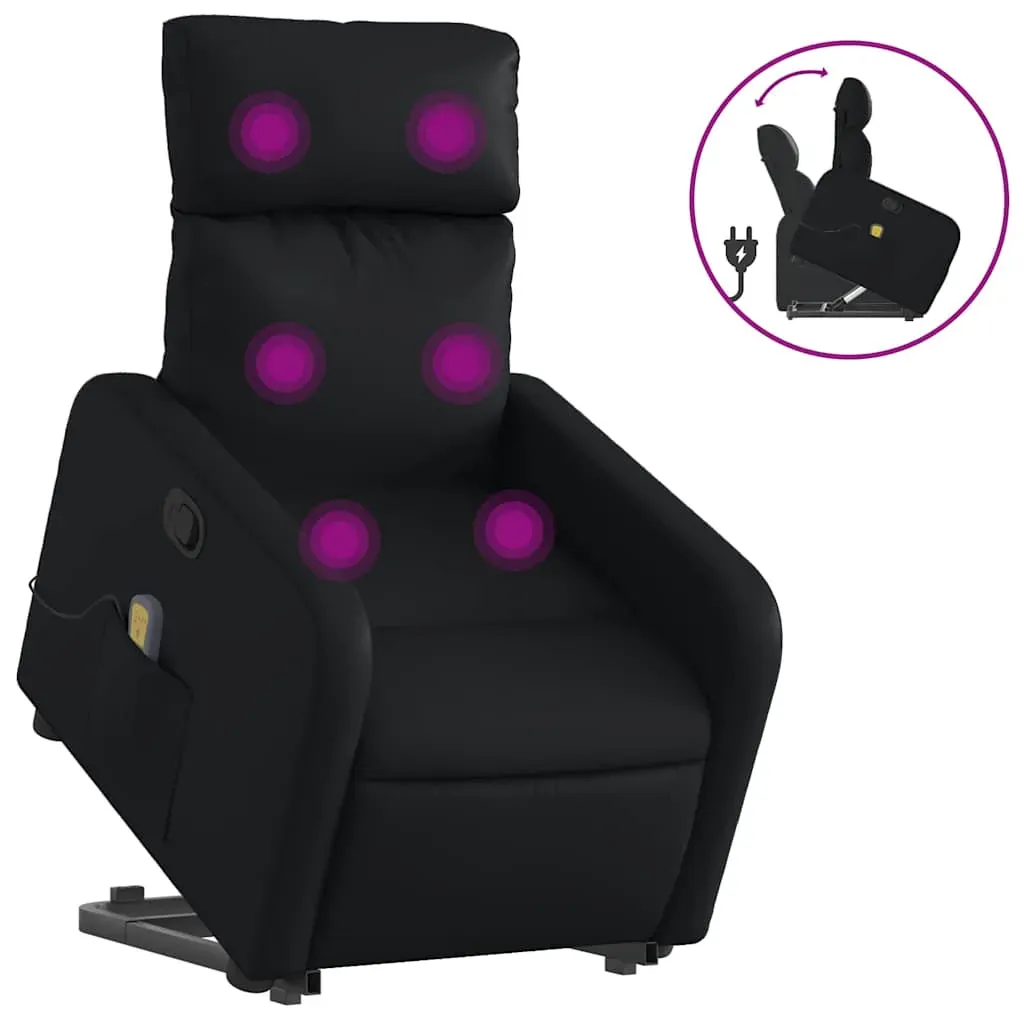 Stand up Massage Recliner Chair Black Faux Leather Price