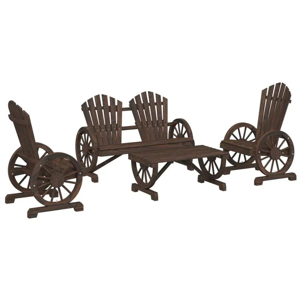 4 Piece Garden Lounge Set Solid Wood Fir Price