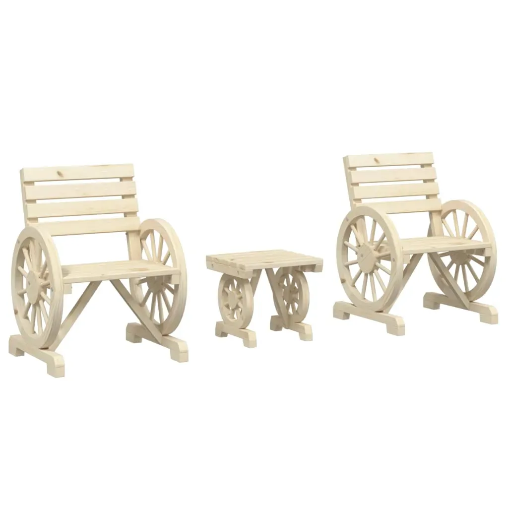 3 Piece Garden Lounge Set Solid Wood Fir Price