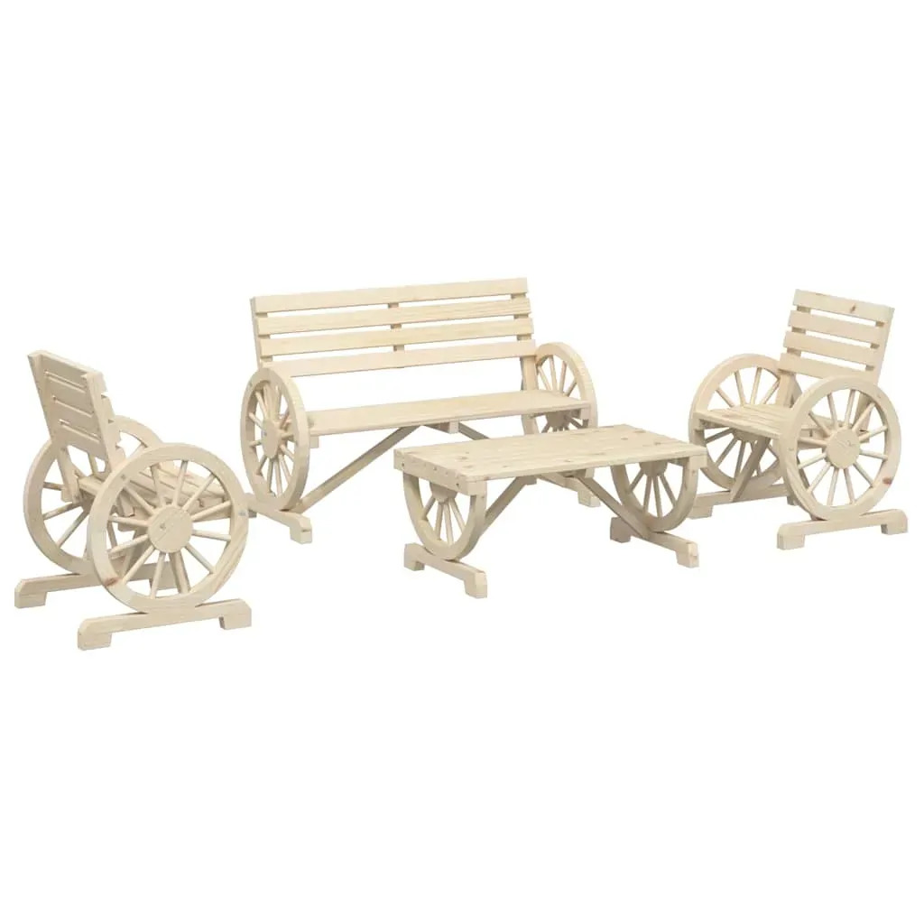 4 Piece Garden Lounge Set Solid Wood Fir Price
