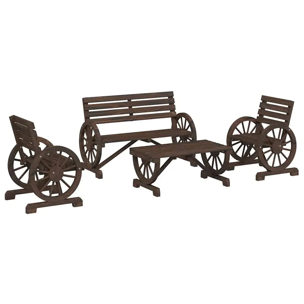 4 Piece Garden Lounge Set Solid Wood Fir Price
