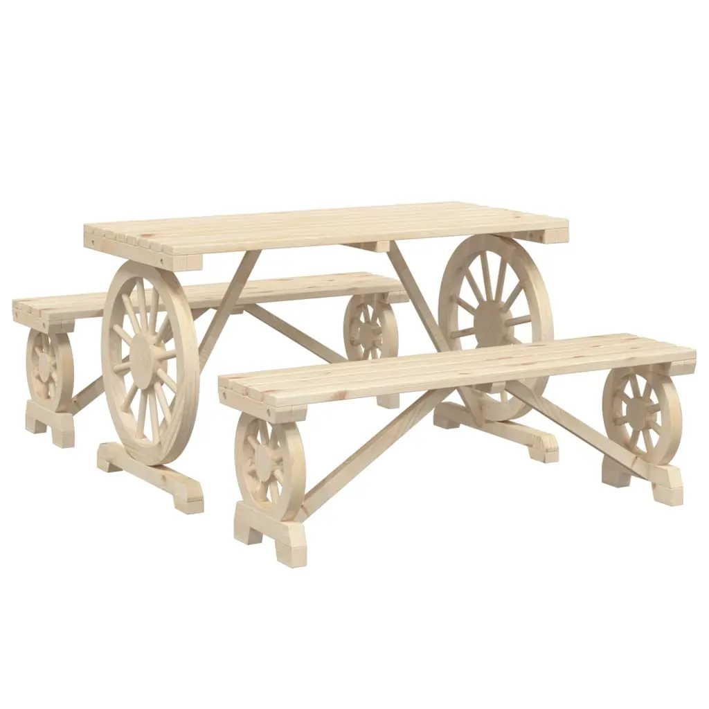 3 Piece Garden Dining Set Solid Wood Fir Price