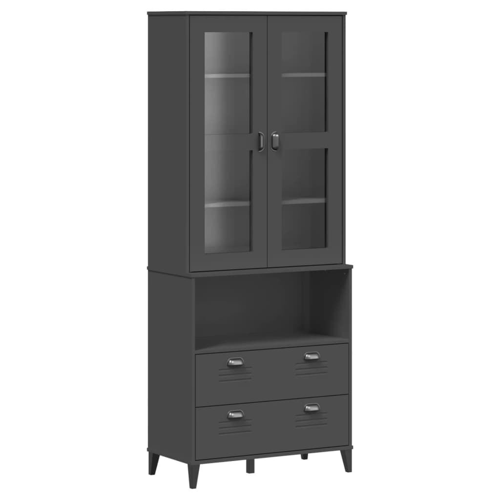 Highboard VIKEN Anthracite Grey 80x40x200 cm Solid Wood Pine Price