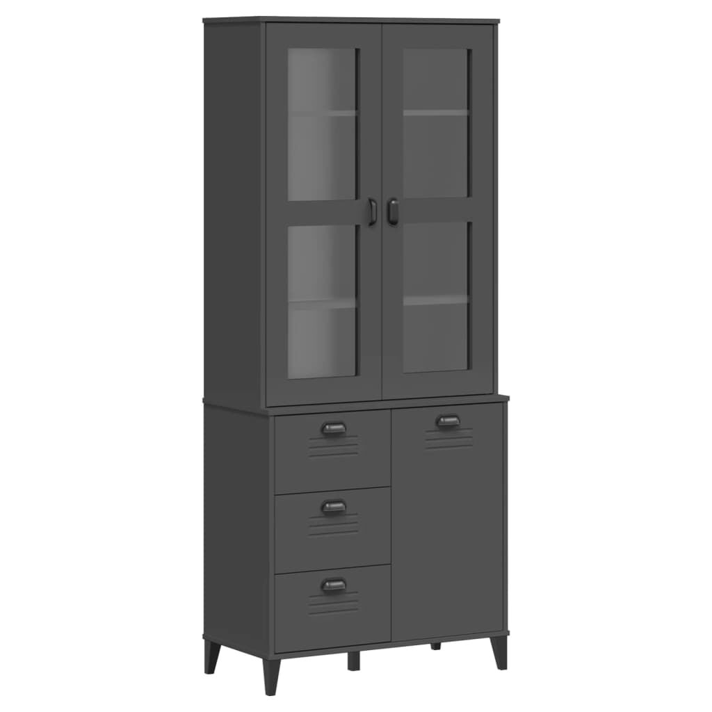 Highboard VIKEN Anthracite Grey 80x40x190 cm Solid Wood Pine Price