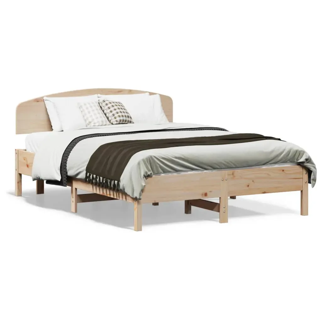 Bed Frame without Mattress 135x190 cm Solid Wood Pine Price