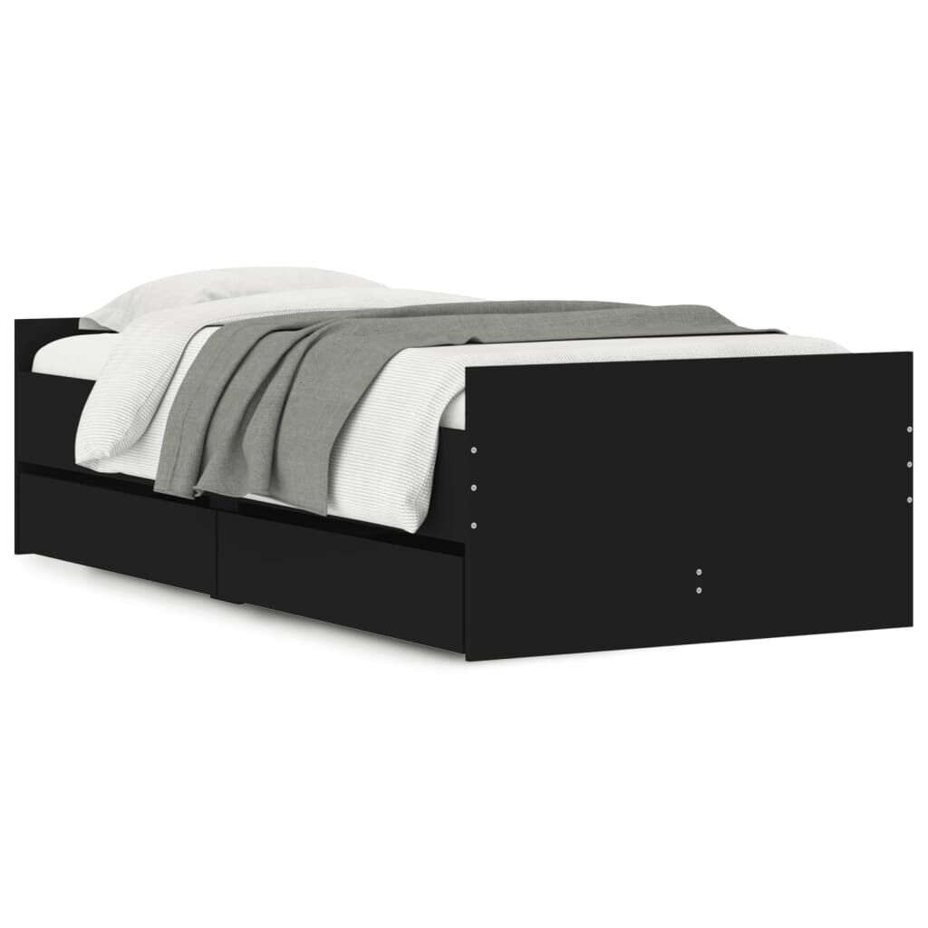 Bed Frame with Drawers without Mattress Black 90x190 cm Price