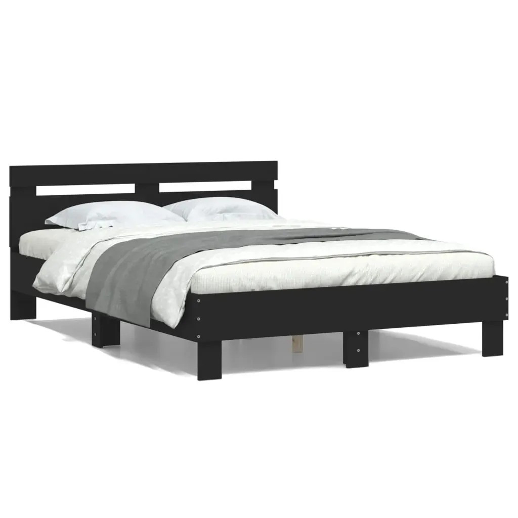 Bed Frame without Mattress Black 135x190 cm Price