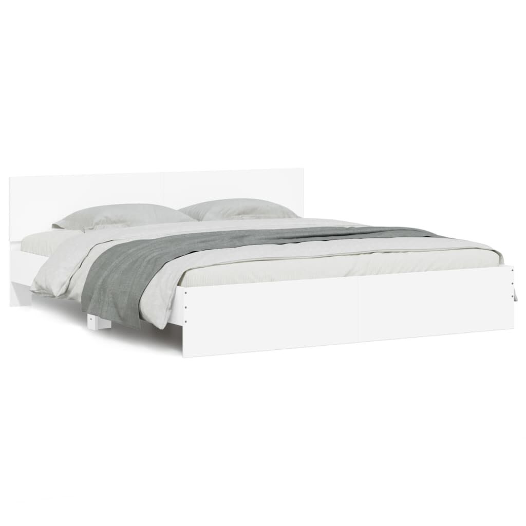 Bed Frame without Mattress White 183x203 cm King Price