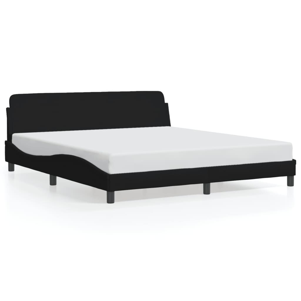 Bed Frame without Mattress Black 183x203 cm King Fabric Price