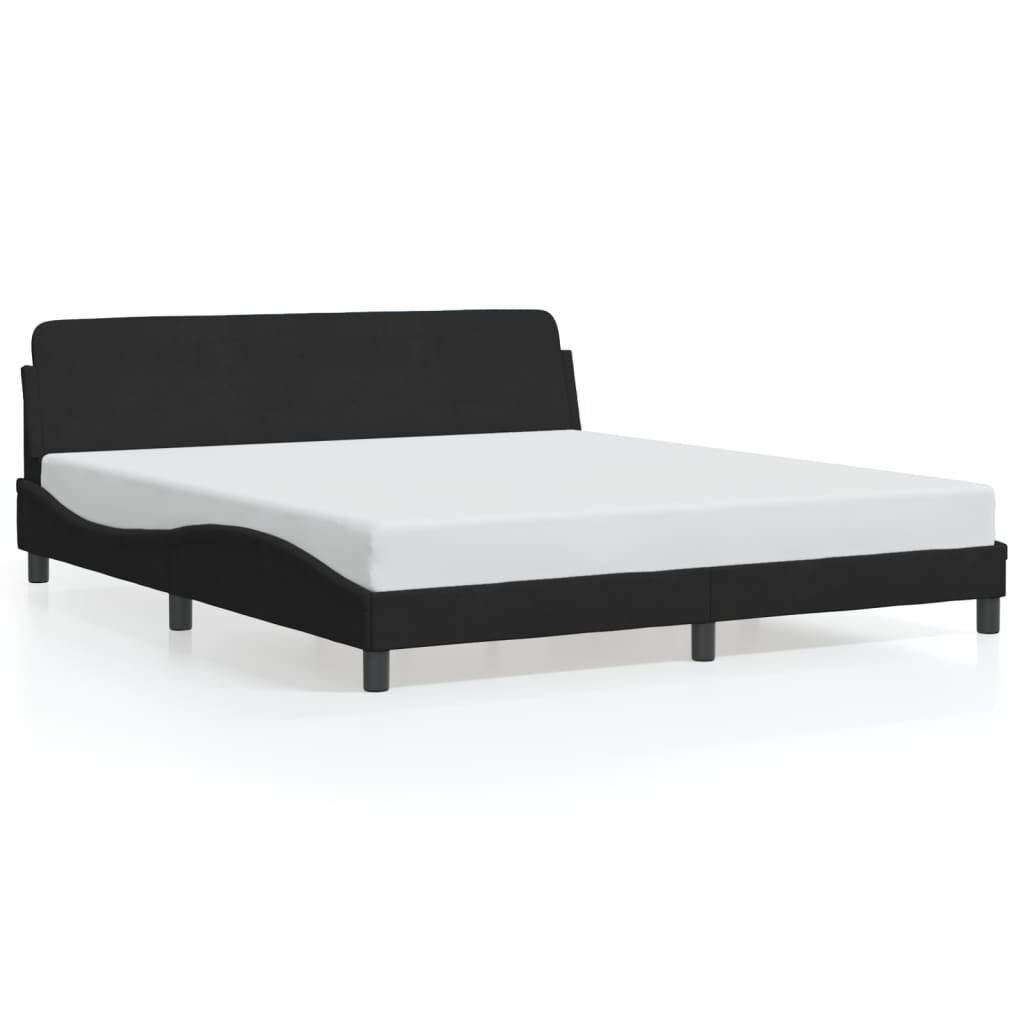 Bed Frame without Mattress Black 183x203 cm King Velvet Price