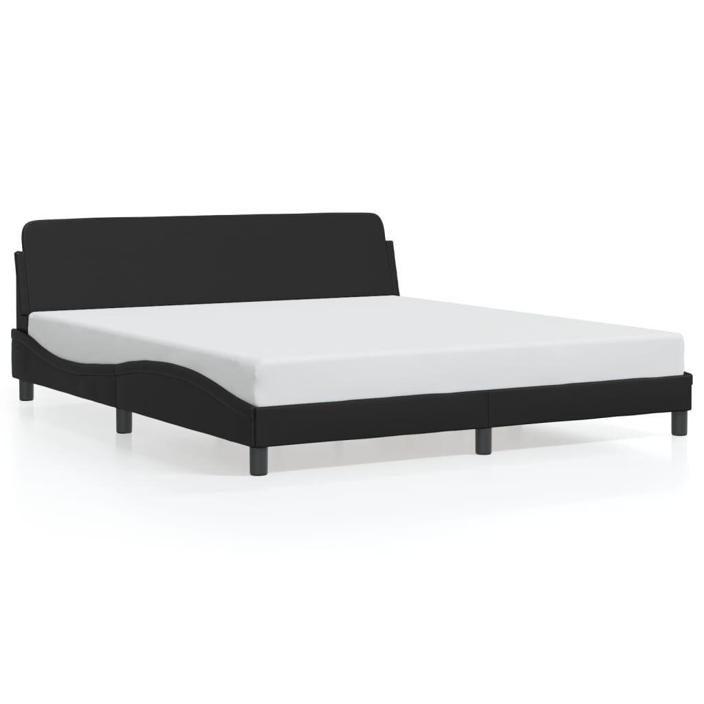 Bed Frame without Mattress Black 183x203 cm King Faux Leather Price