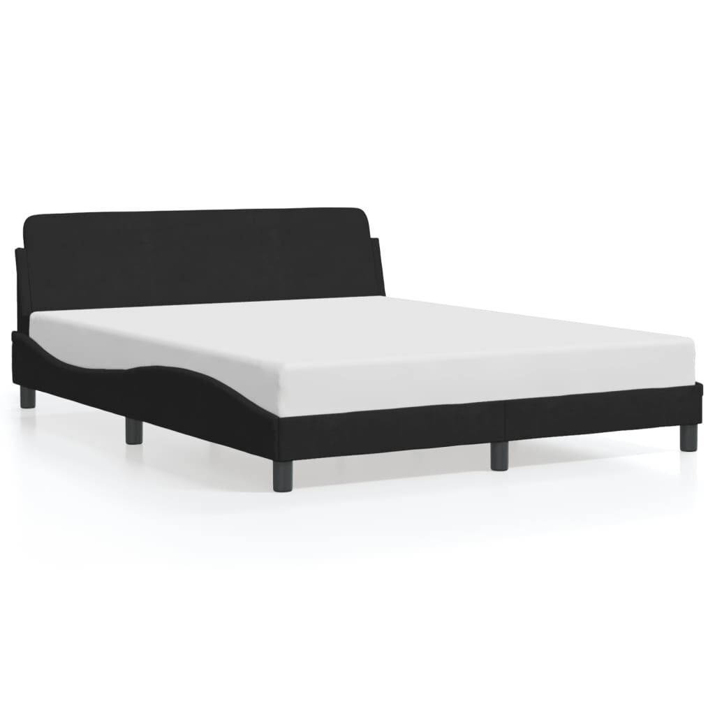Bed Frame without Mattress Black 152x203 cm Queen Velvet Price