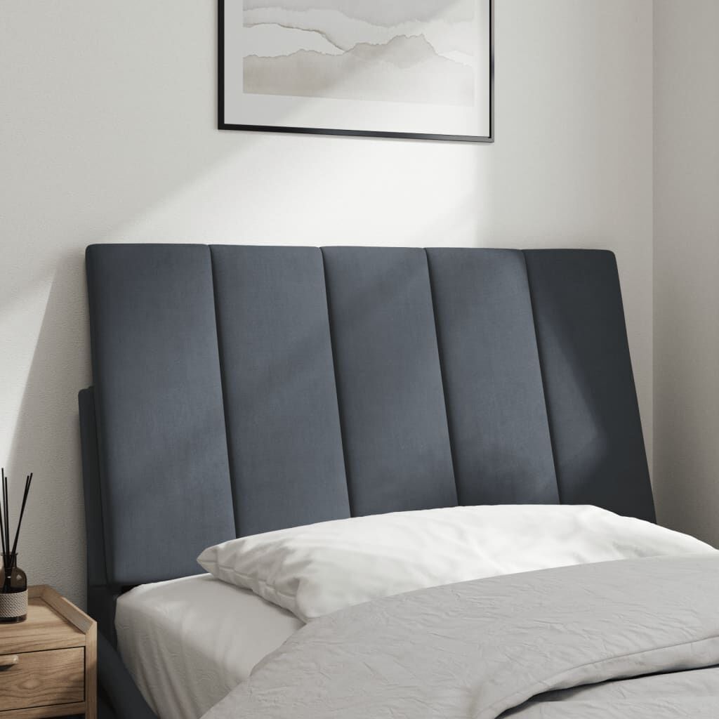 Headboard Cushion Dark Grey 90 cm Velvet Price