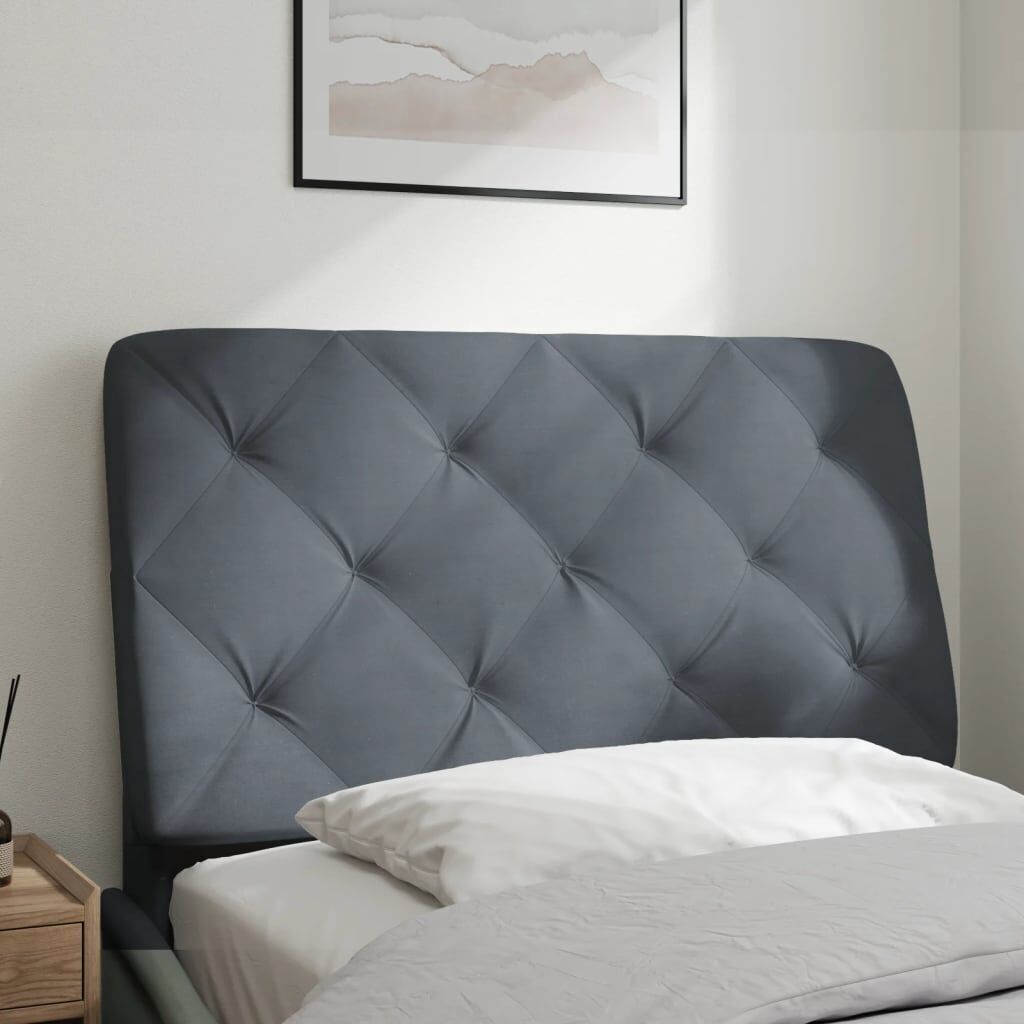 Headboard Cushion Dark Grey 90 cm Velvet Price