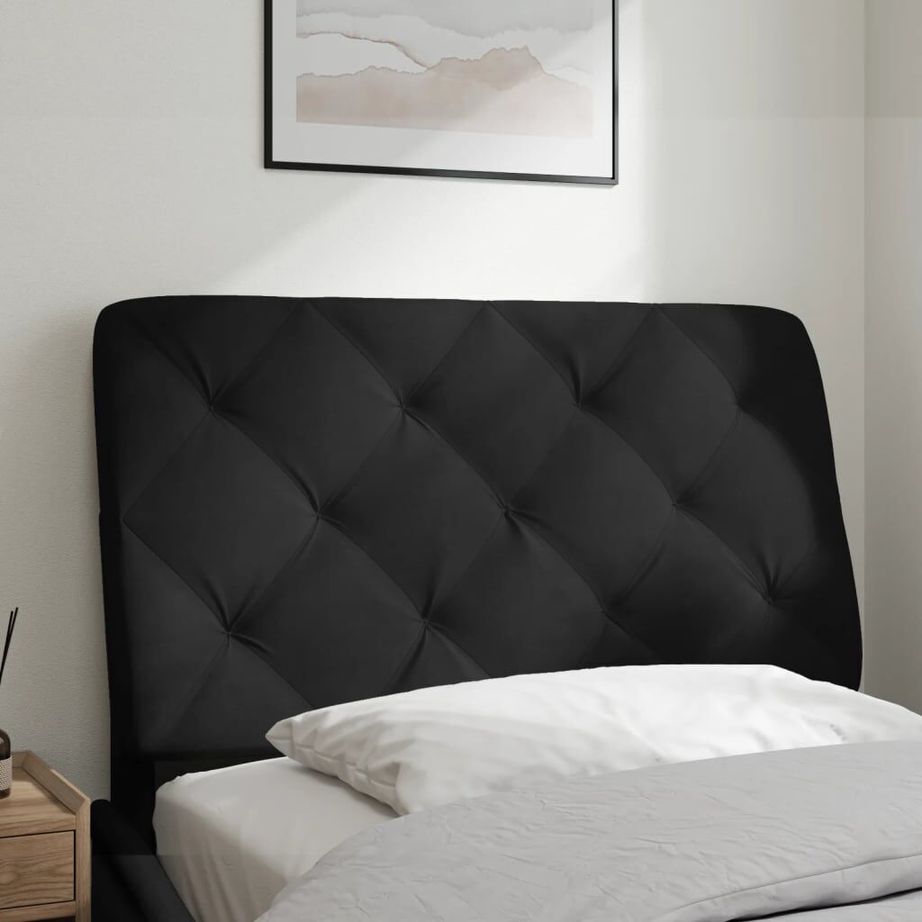 Headboard Cushion Black 90 cm Velvet Price