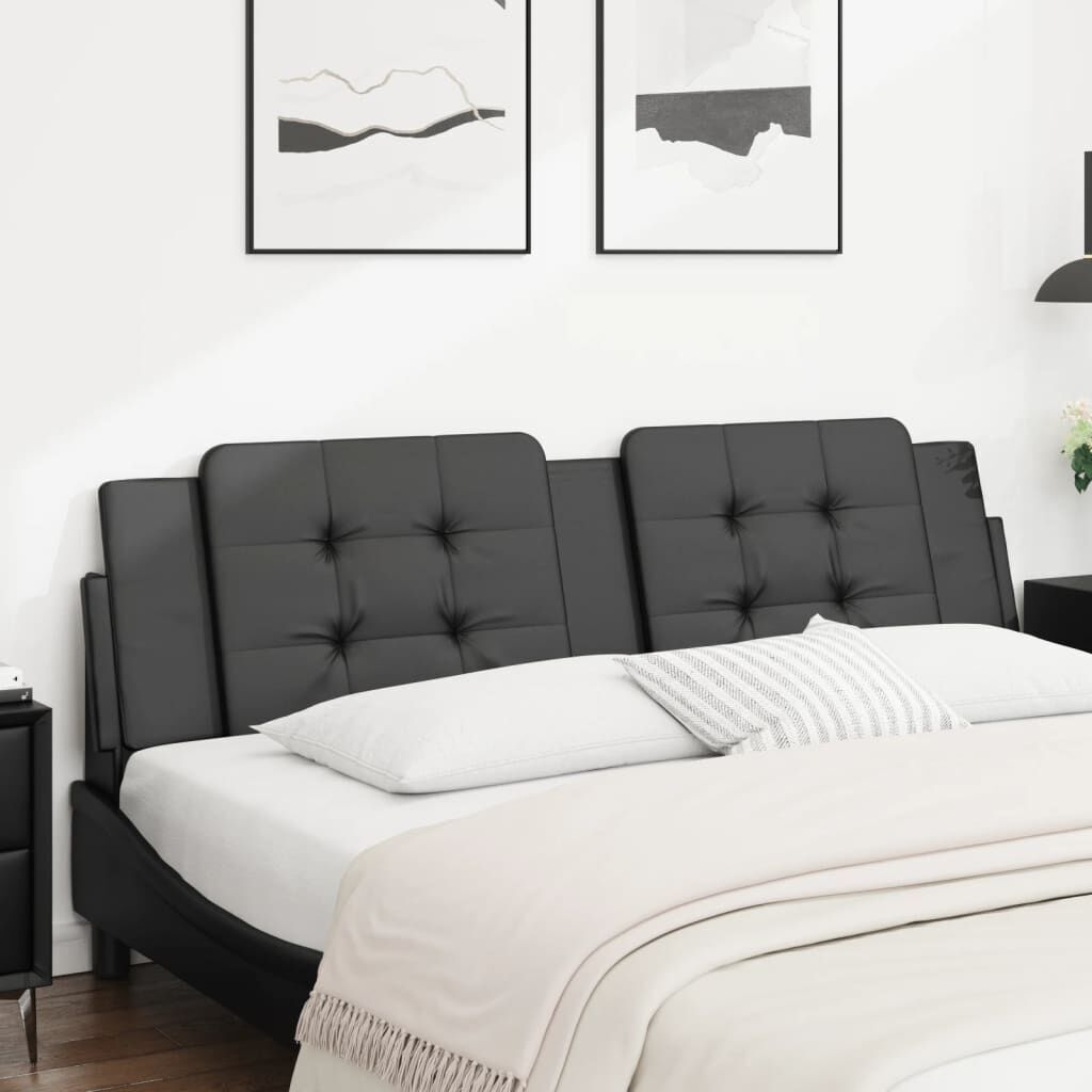 Headboard Cushion Black 180 cm Faux Leather Price