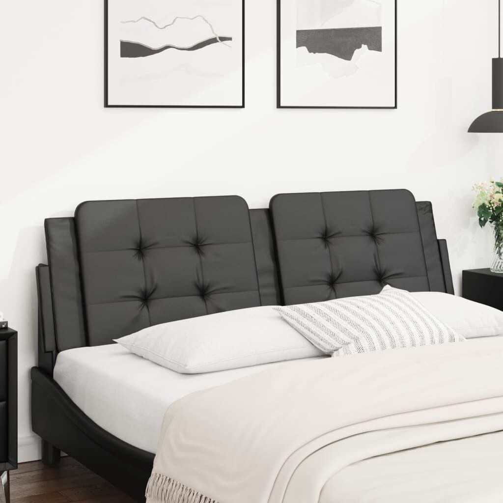 Headboard Cushion Black 153 cm Faux Leather Price