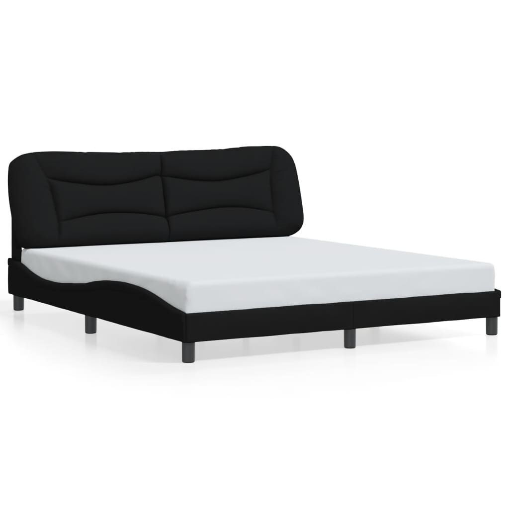 Bed Frame without Mattress Black 183x203 cm King Fabric Price