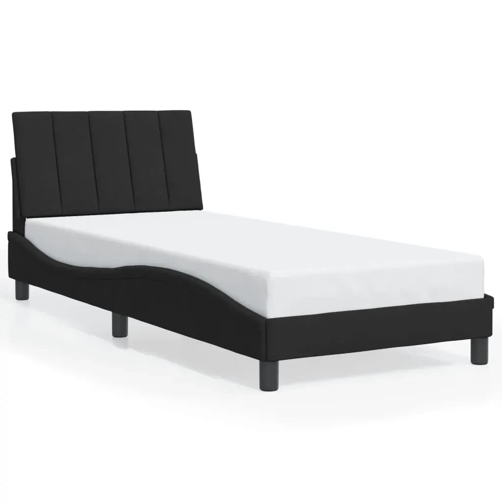 Bed Frame without Mattress "Hanko" Black 90x190 cm Velvet Price