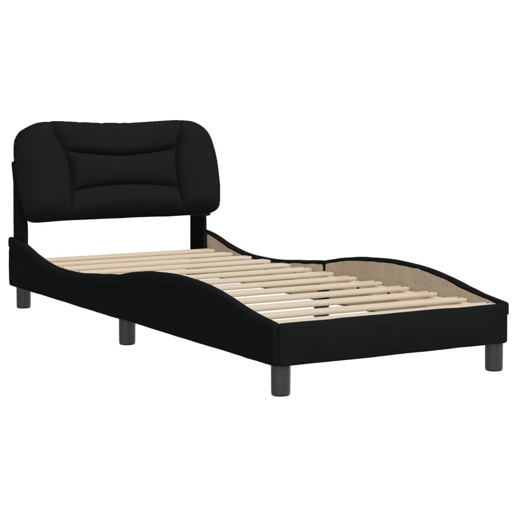 Bed Frame without Mattress Black 90x190 cm Fabric Price