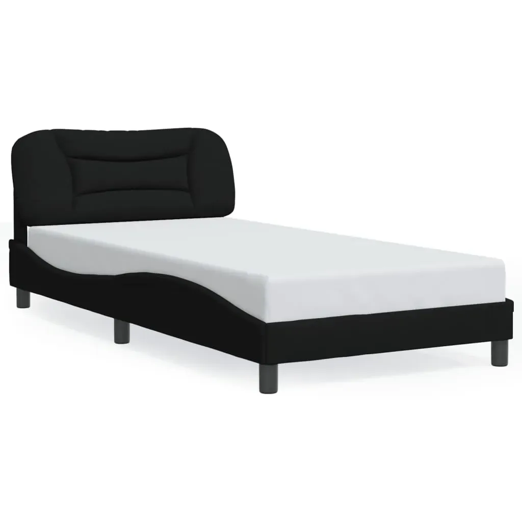 Bed Frame without Mattress "Hvar" Black 107x203 cm King Single Fabric Price