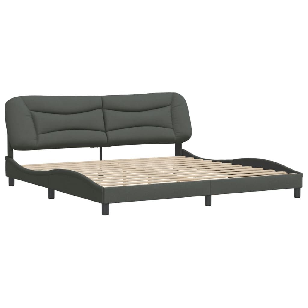 Bed Frame without Mattress Dark Grey 183x203 cm King Fabric Price