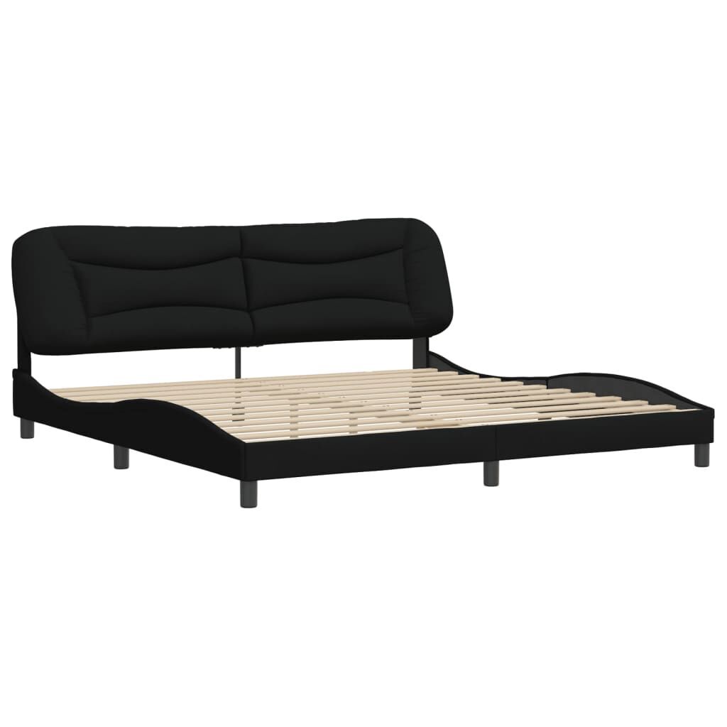 Bed Frame without Mattress Black 183x203 cm King Fabric Price