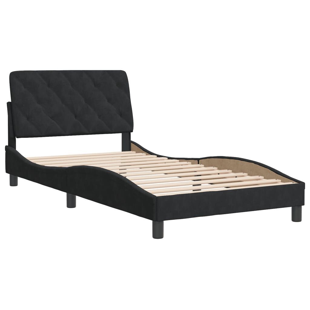 Bed Frame without Mattress Black 107x203 cm King Single Velvet Price