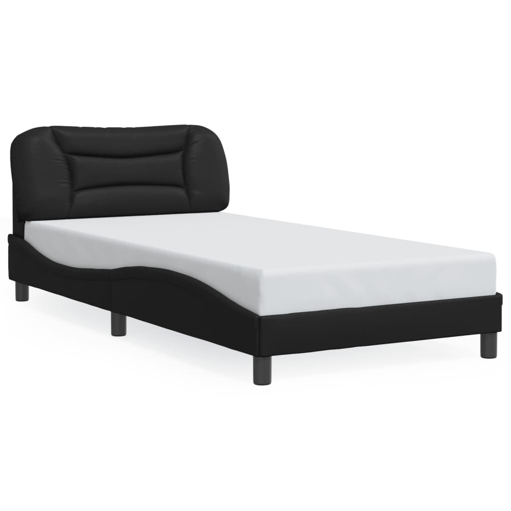 Bed Frame without Mattress Black 107x203 cm King Single Faux Leather Price