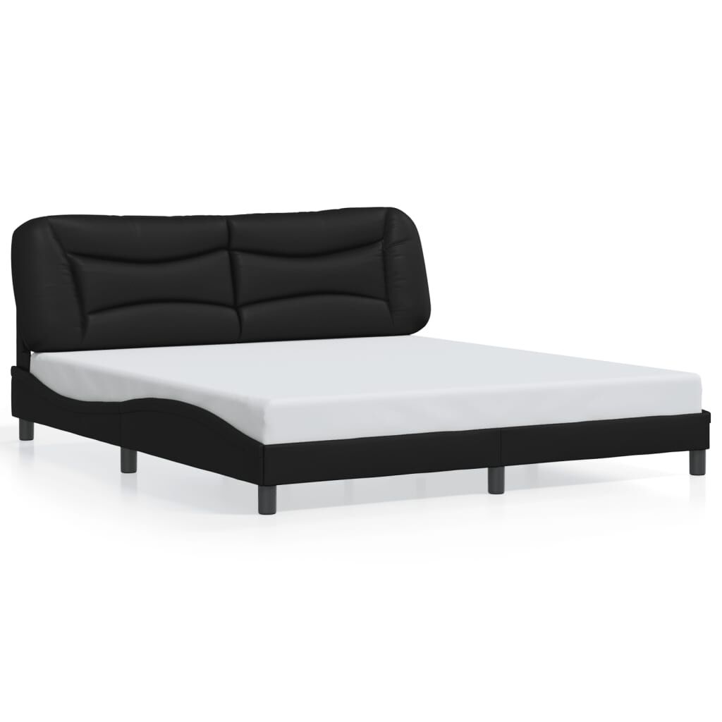 Bed Frame without Mattress Black 183x203 cm King Faux Leather Price