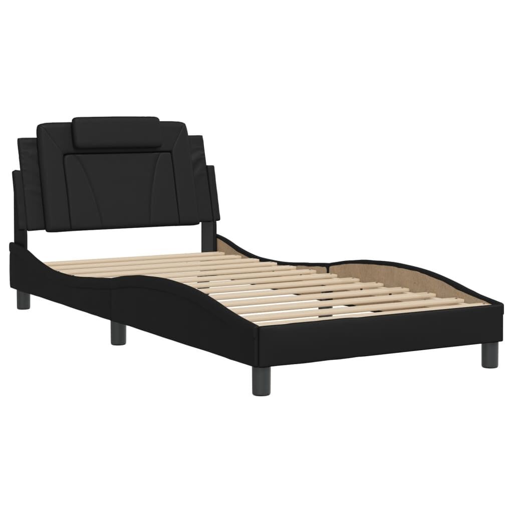 Bed Frame without Mattress Black 107x203 cm King Single Faux Leather Price
