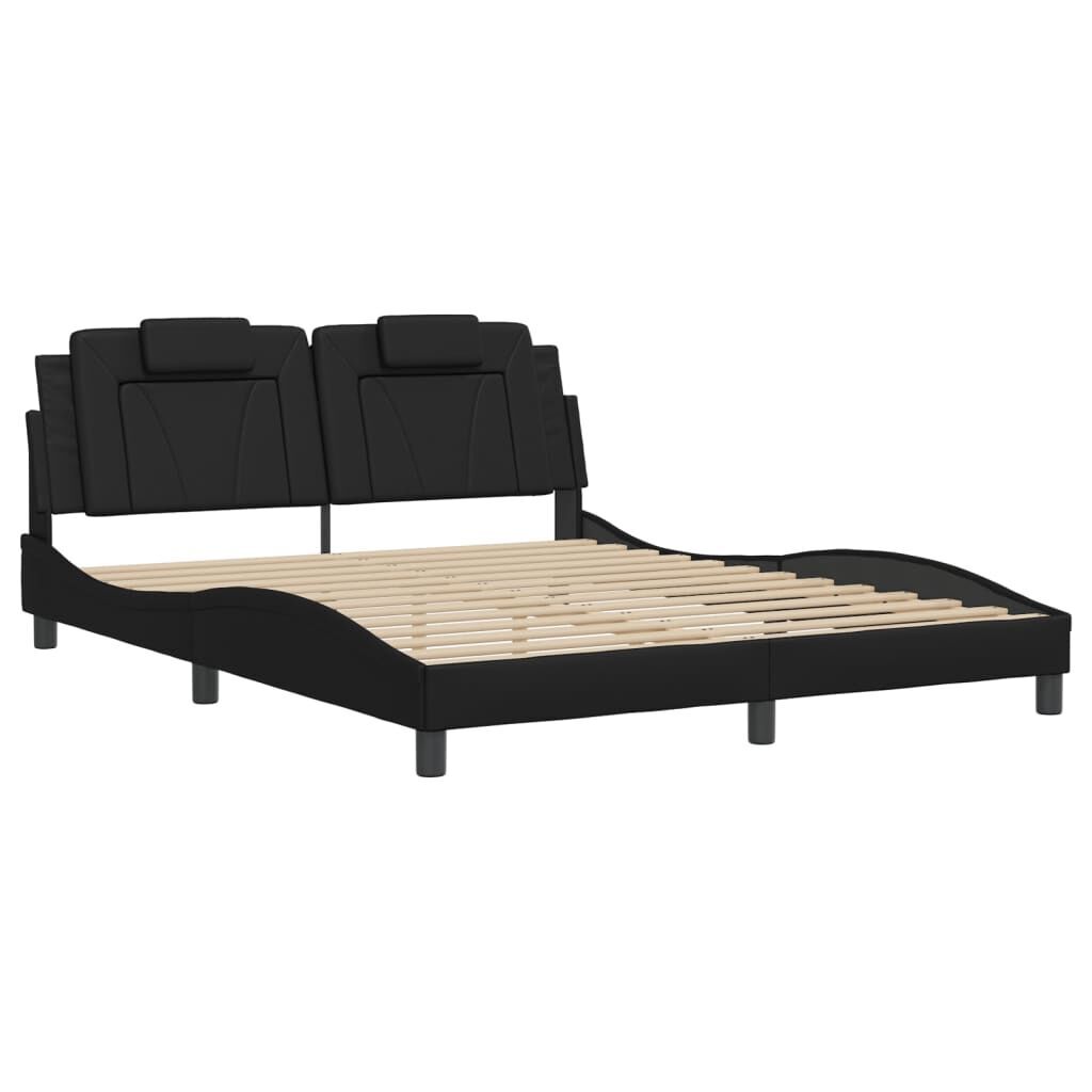 Bed Frame without Mattress Black 152x203 cm Queen Faux Leather Price