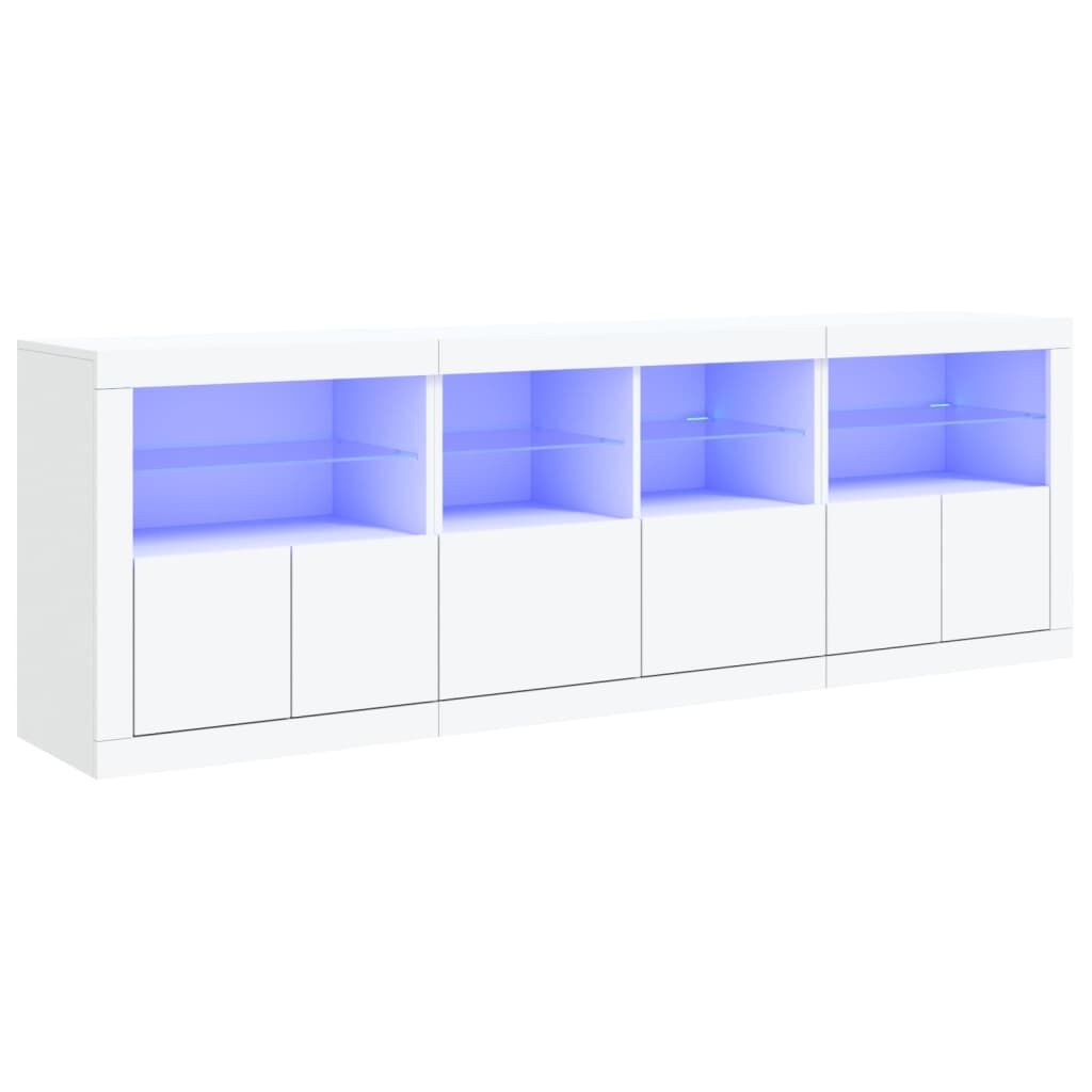 Sideboard with LED Lights White 202x37x67 cm Price